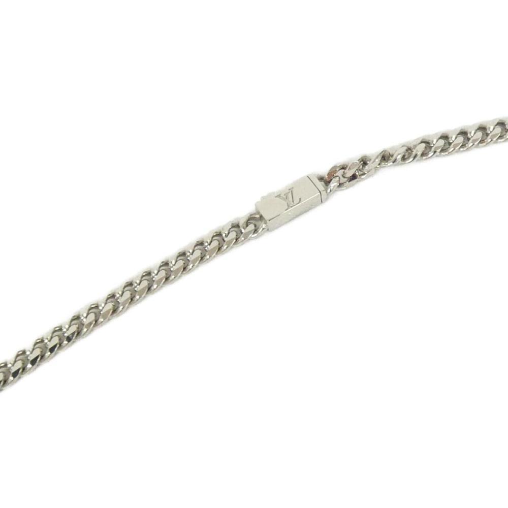 LOUIS VUITTON Silver Monogram Necklace - Picture 4 of 5